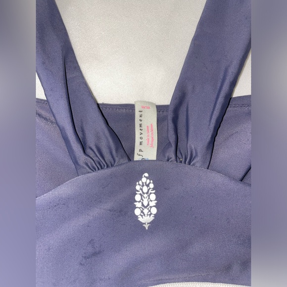 Free People Movement Sports Bra Size Medium Navy Blue,Tan and White - Picture 10 of 10